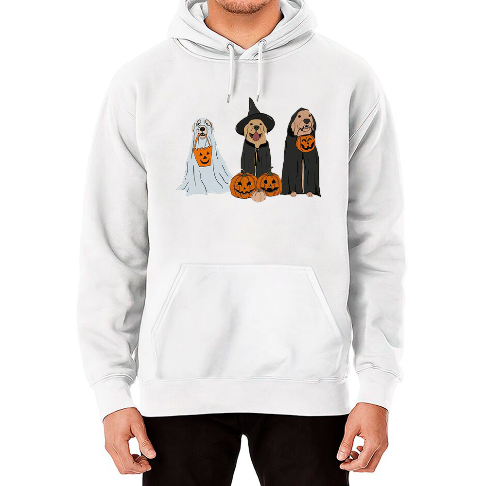 Halloween Dog With Pumpkin Hoodie For Boys Girls