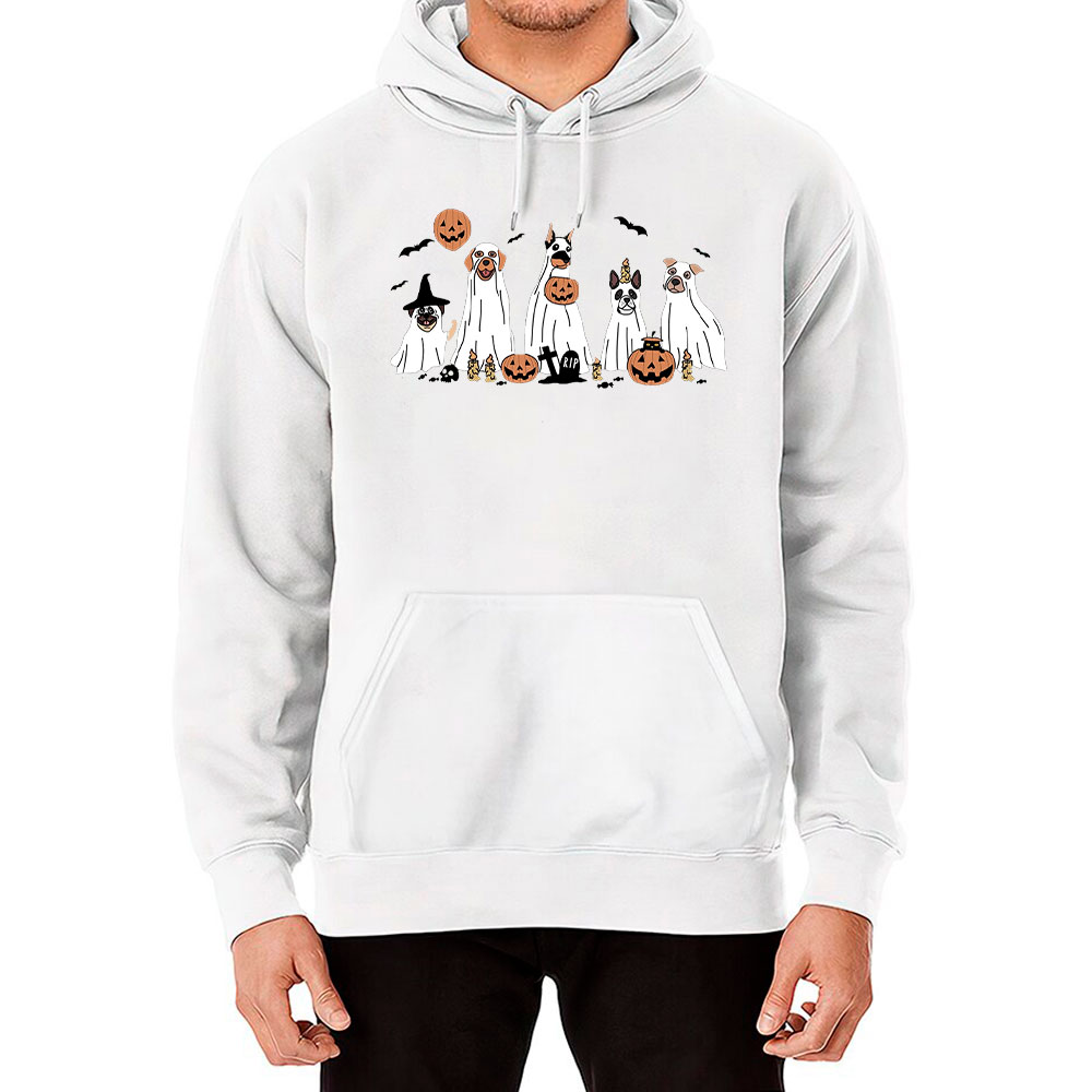 Happy Halloween Ghost Dog Matching Family Hoodie