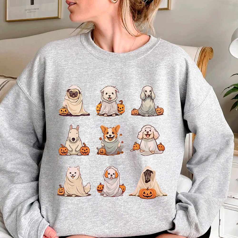 Cute Ghost Dog Halloween Comfort Sweatshirt