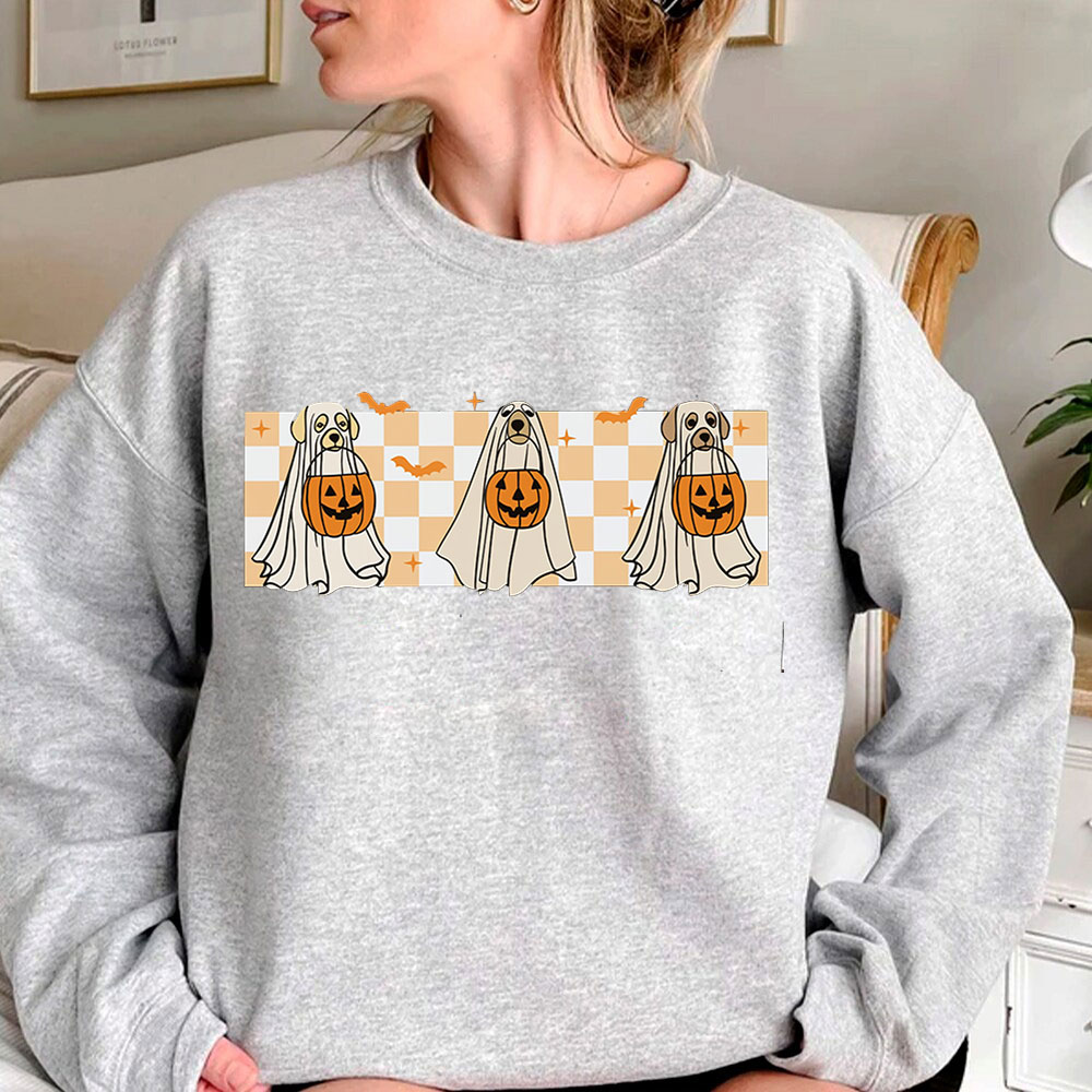 Ghost Dog Halloween Spooky Season Sweatshirt