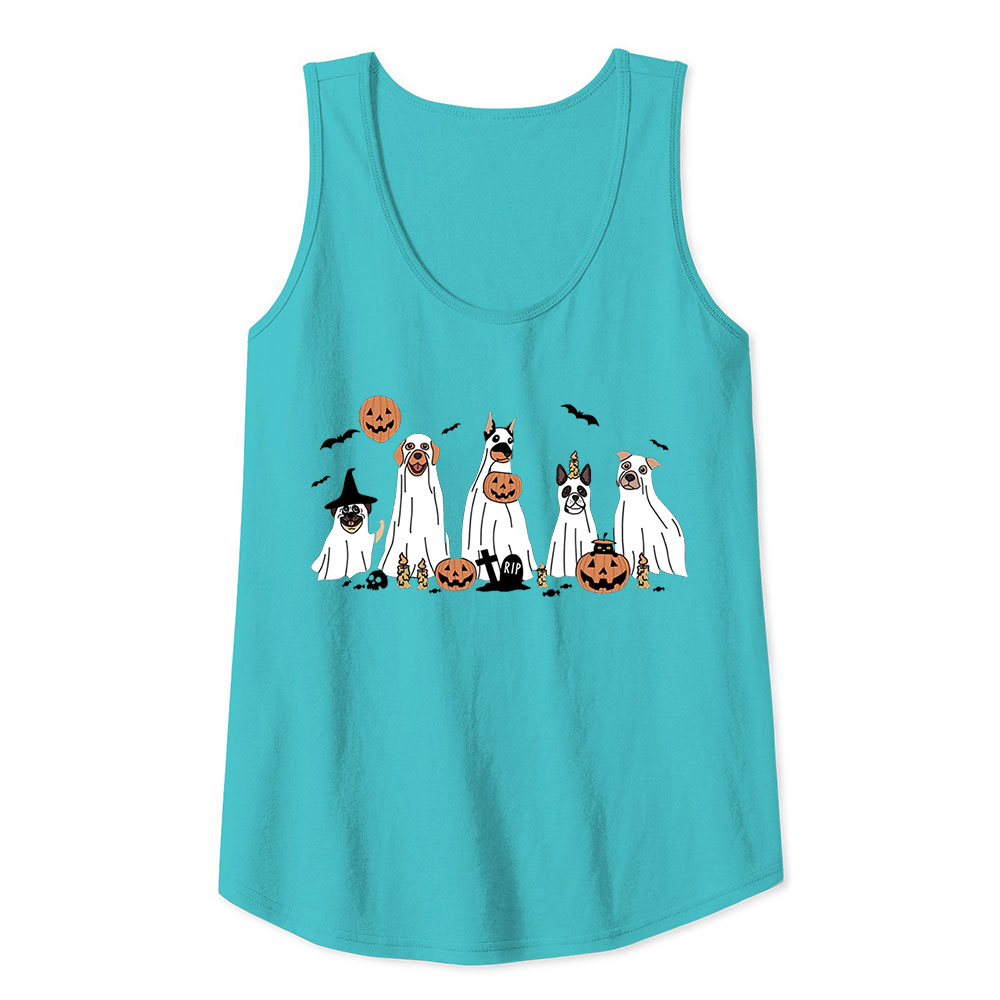 Happy Halloween Ghost Dog Matching Family Tank Top