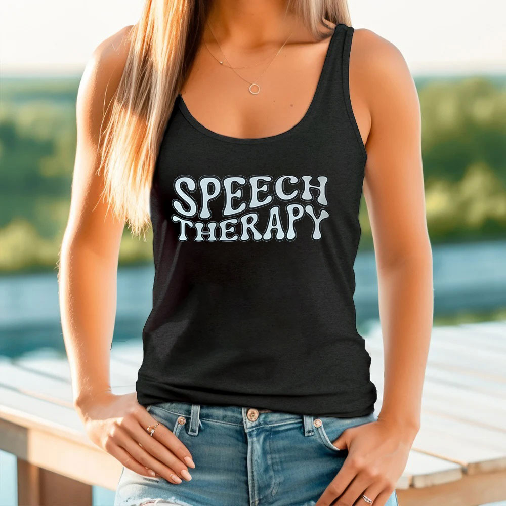 Retro Speech Therapy Tank Top Slp Gift