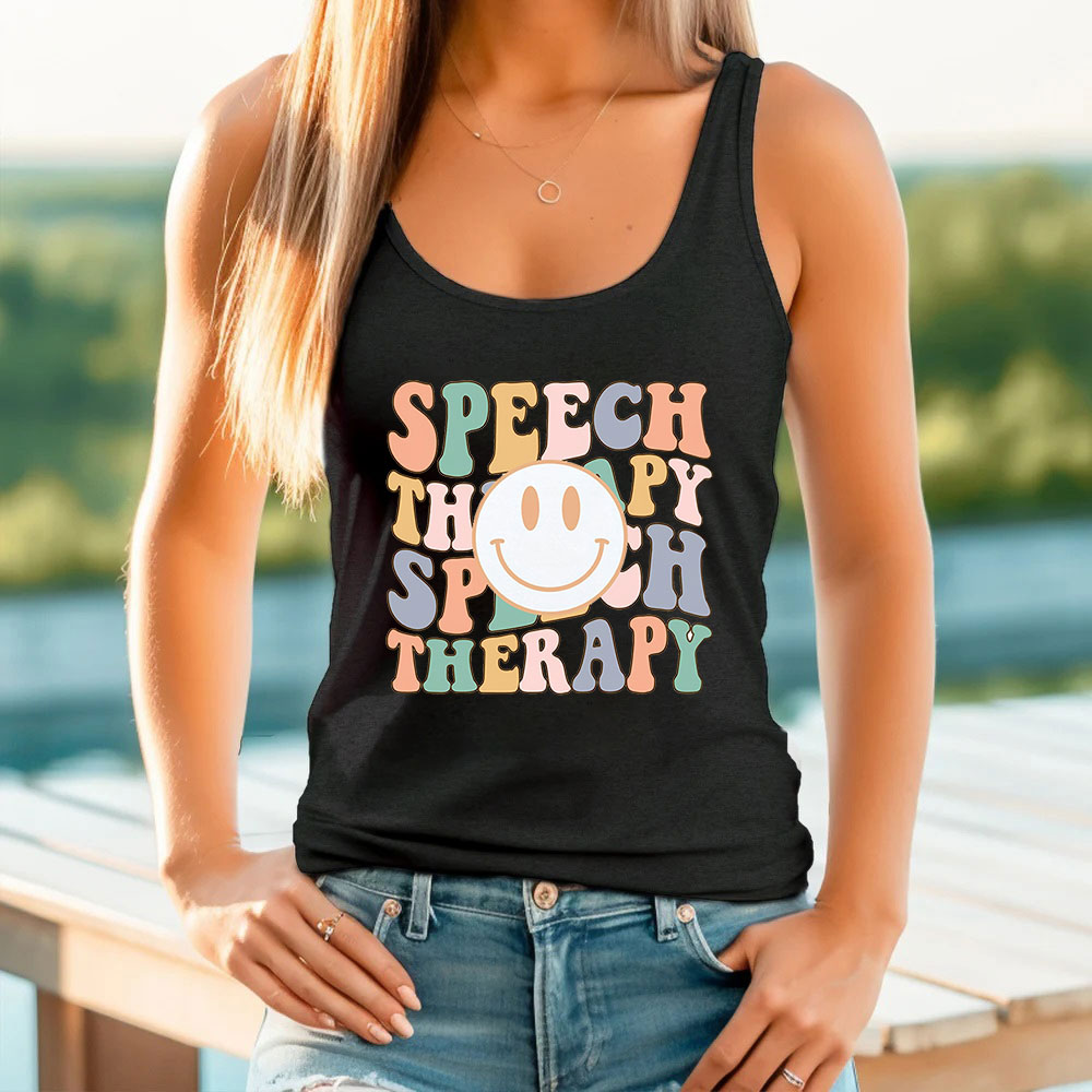 Happy Face Speech Therapy Vintage Tank Top
