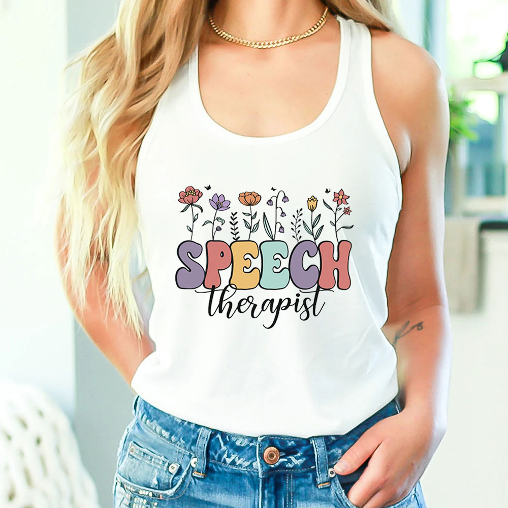 Wildflower Speech Therapist Slp Tank Top