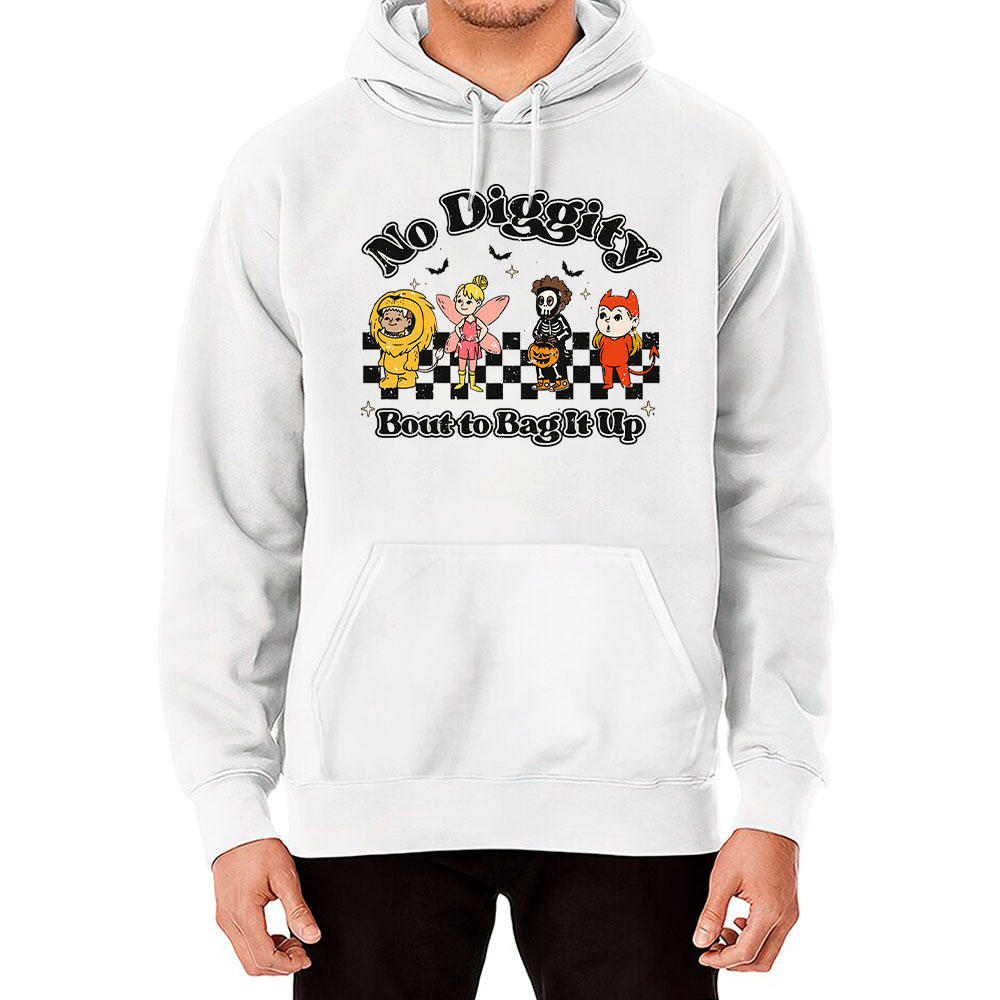 No Diggity Bout To Bag It Up Retro Halloween Hoodie