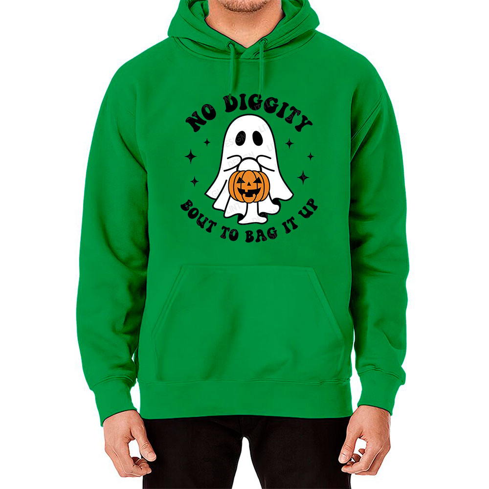 No Diggity Bout To Bag It Up Cute Ghost Hoodie