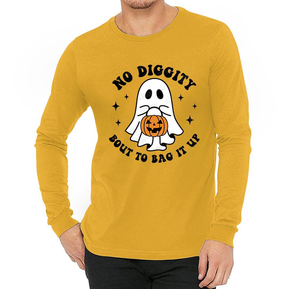 No Diggity Bout To Bag It Up Cute Ghost Long Sleeve