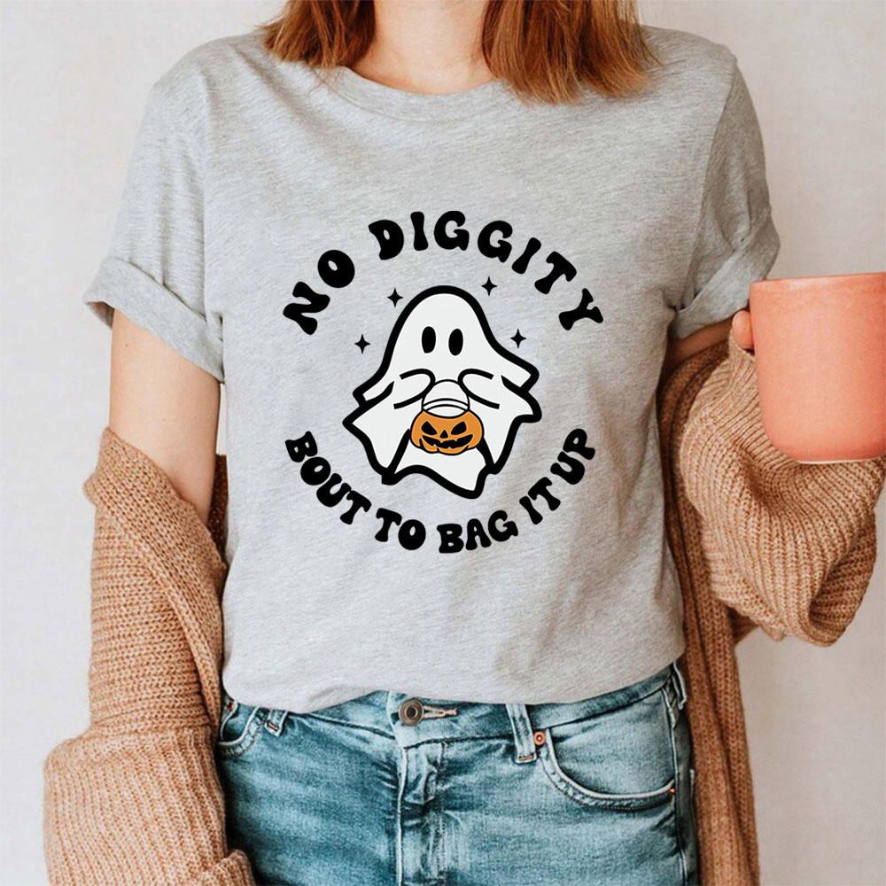No Diggity Bout To Bag It Up Ghost Halloween Funny Shirt