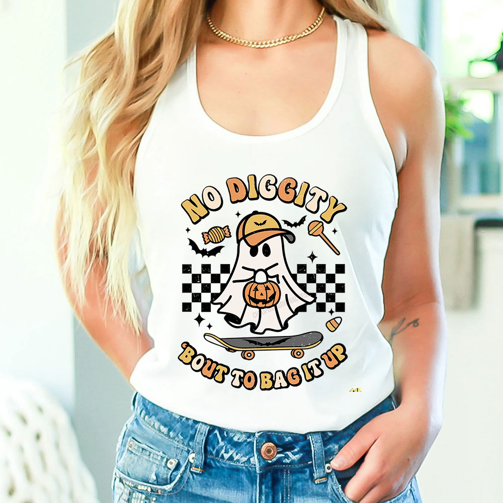 No Diggity Bout To Bag It Up Groovy Ghost Tank Top