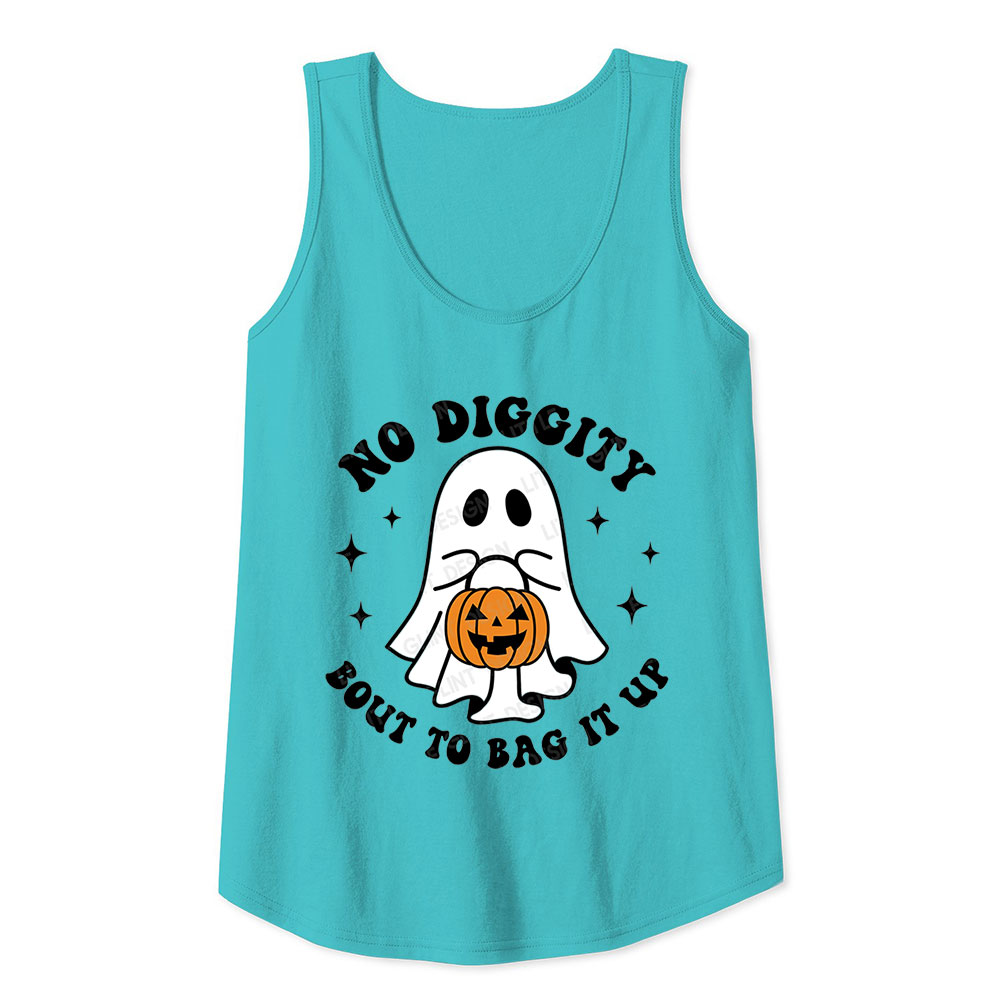 No Diggity Bout To Bag It Up Cute Ghost Tank Top