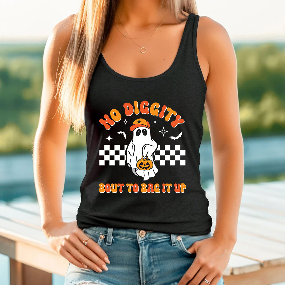 No Diggity Bout To Bag It Up Cool Ghost Tank Top