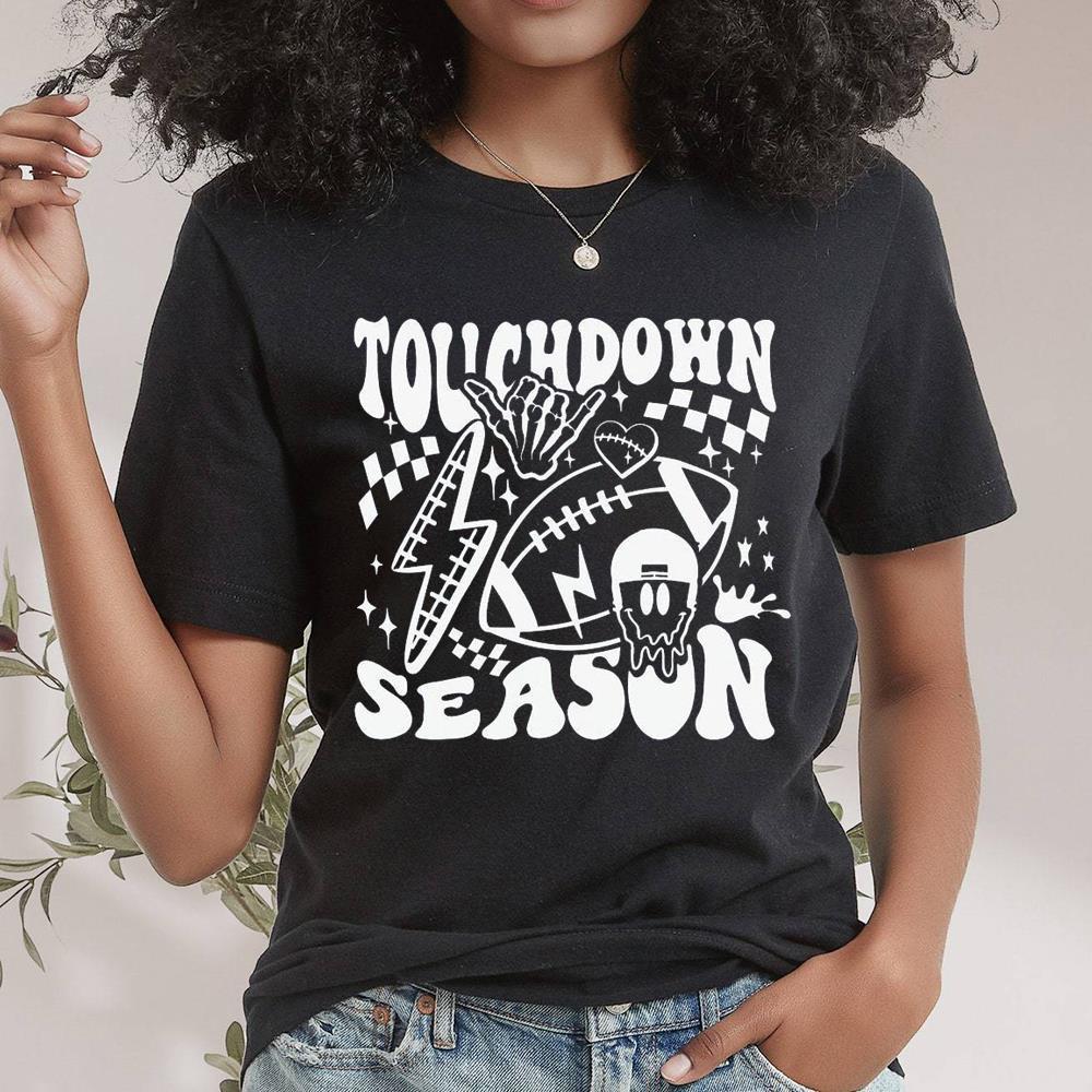 Touch Down Season Funny Skeleton Hand Shirt
