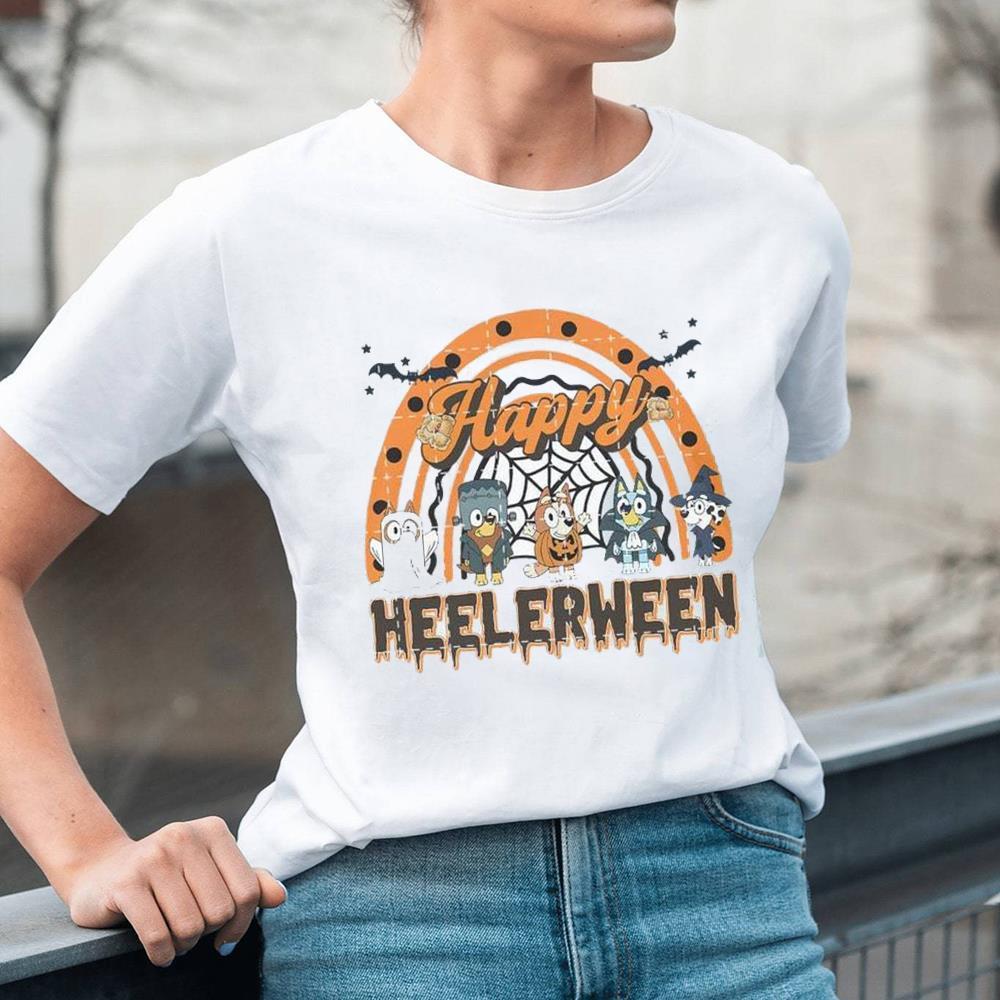 Bluey Happy Heelerween Shirt, Halloween Trick Or Treat Unisex T Shirt Creative Sweatshirt