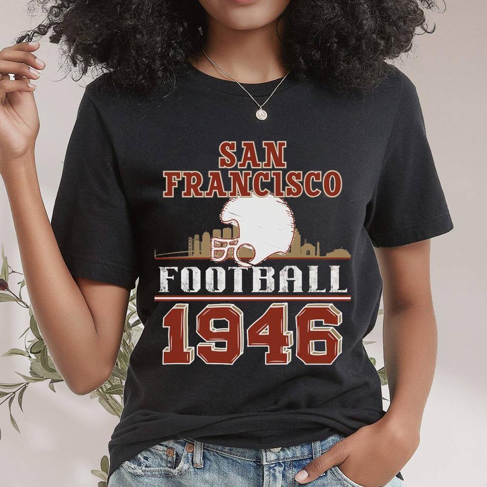 Retro San Francisco Football Shirt For Fans, San Francisco 49ers Short Sleeve T Shirt