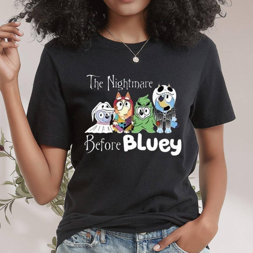 The Nightmare Before Bluey Shirt For Halloween Gift, Halloween Party Bluey Hoodie Long Sleeve