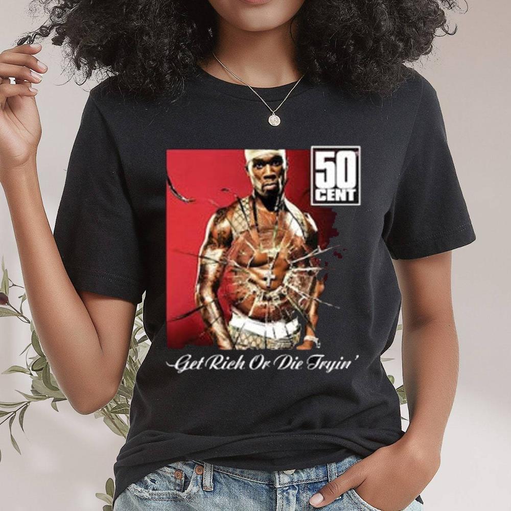 Vintage 50 Cent Shirt Gift For Her, Music Tour Crewneck Short Sleeve