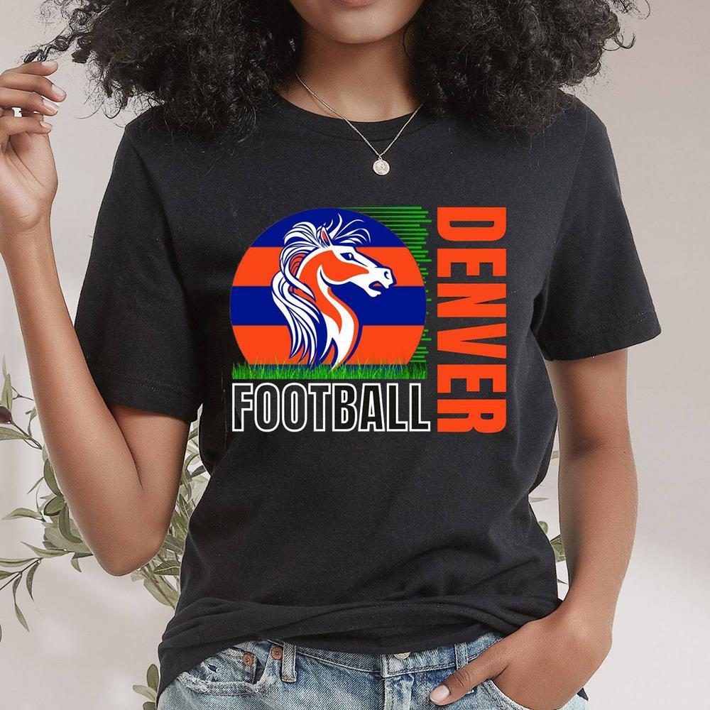 Vintage Style Denver Football Shirt For Football Fans, Denver Broncos Hoodie Tee Tops