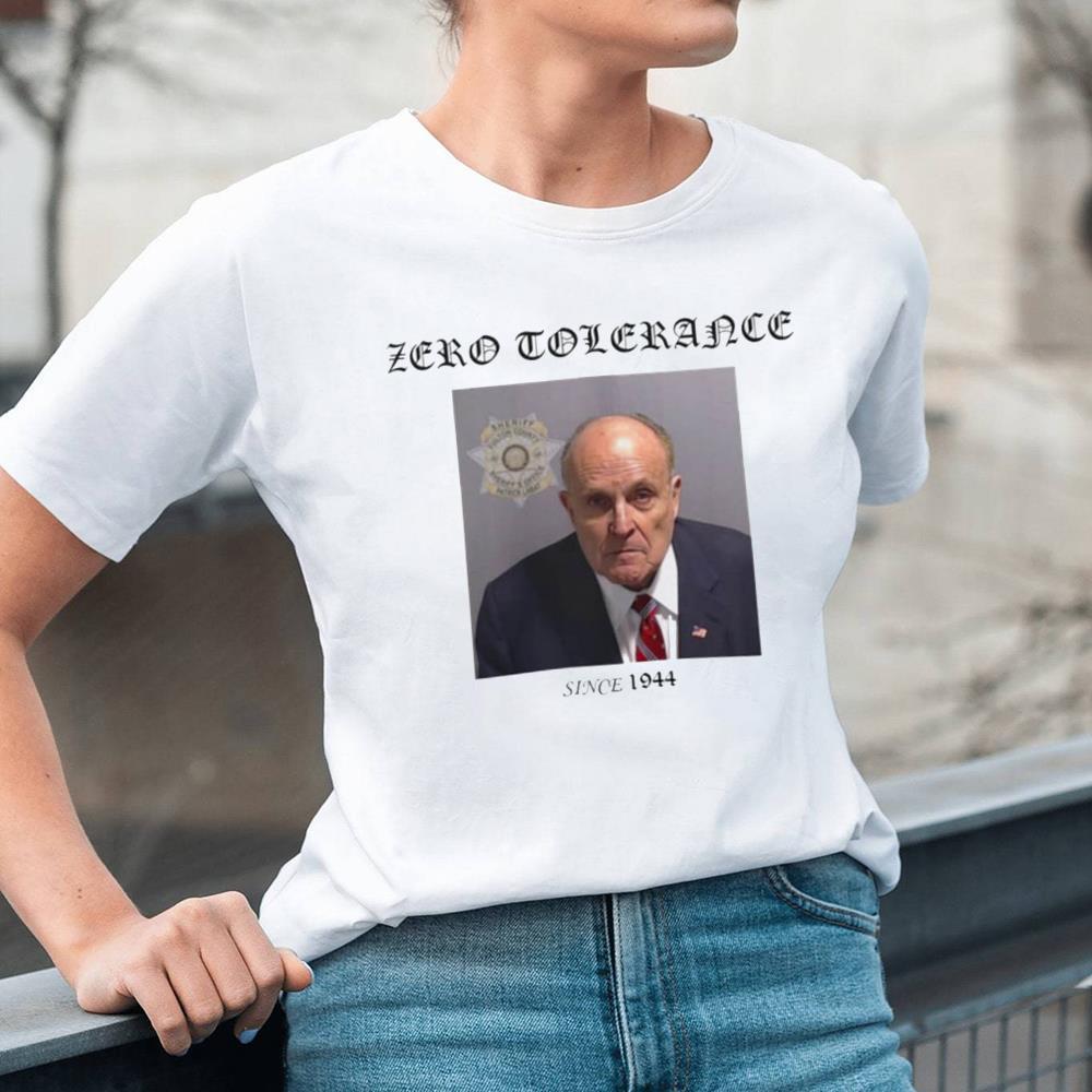 Zero Rudy Giuliani Mugshot Shirt, Rudy Giuliani Mugshot Long Sleeve Sweater