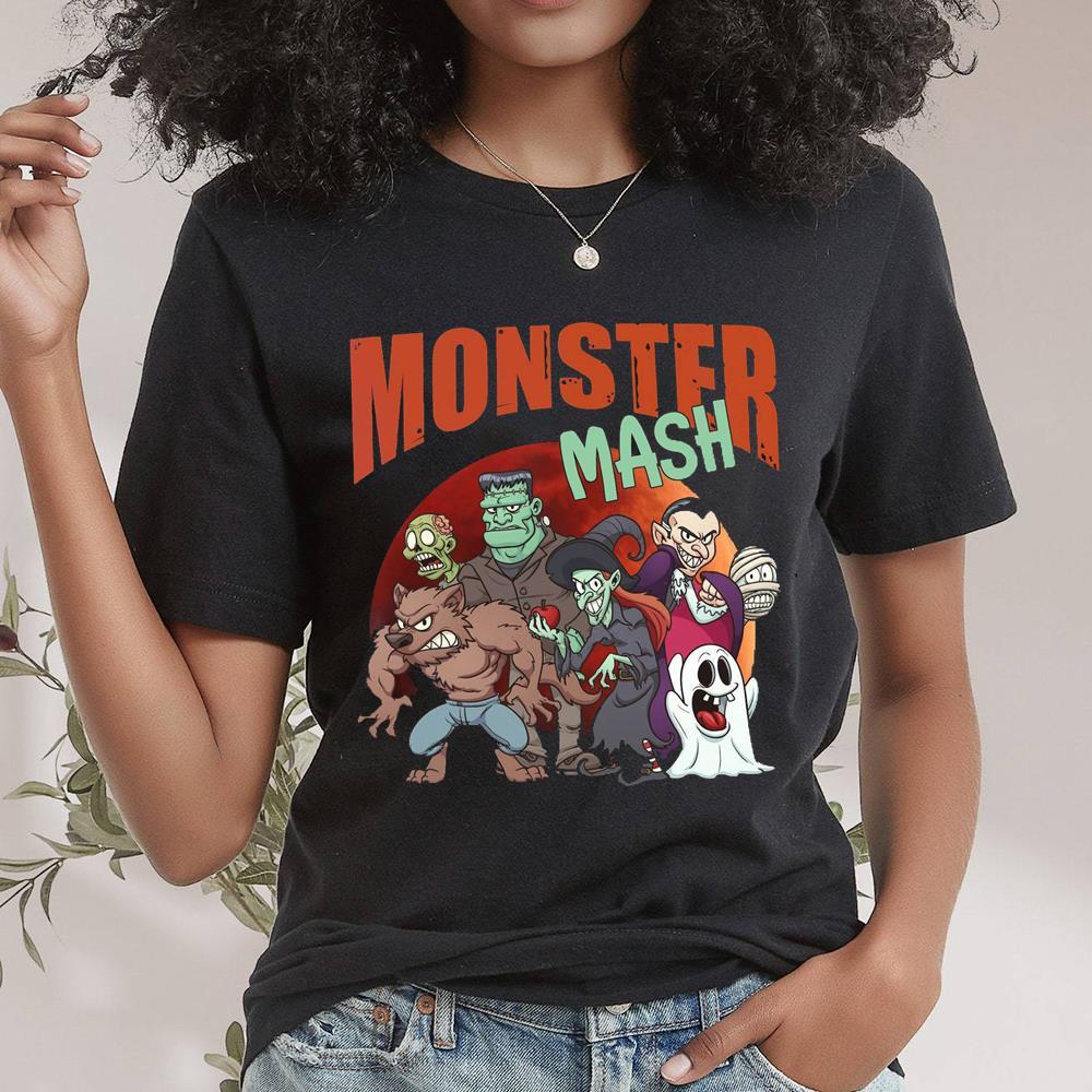 Cute Monster Mash Shirt For Halloween, Monster Mash Tee Tops Unisex Hoodie