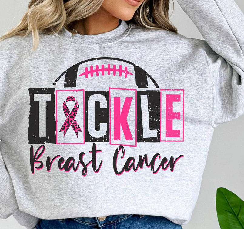 Tackle Cancer Shirt, Football Cancer Crewneck Unisex Hoodie