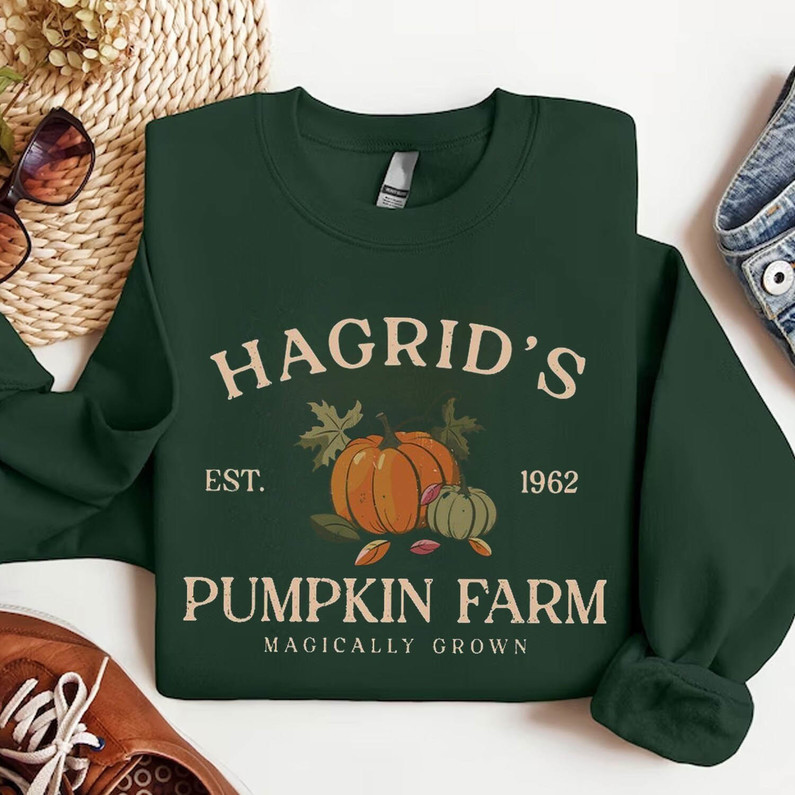 Comfort Hagrid's Pumpkin Patch Shirt, Wizard Short Sleeve Sweatshirt