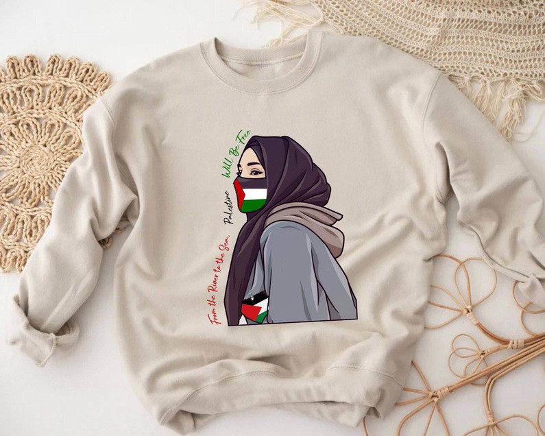 From The River To The Sea Palestine Will Be Free Shirt, I Stand With Palestine Crewneck Unisex Hoodie