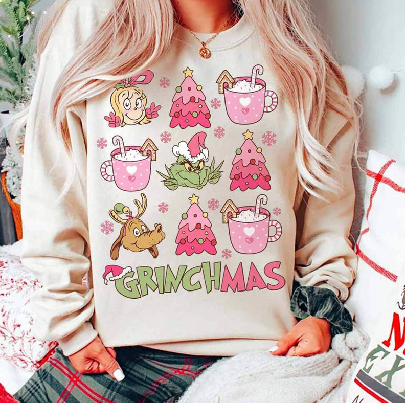 Merry Grinchmas Shirt, Pink Christmas Sweatshirt Unisex Hoodie