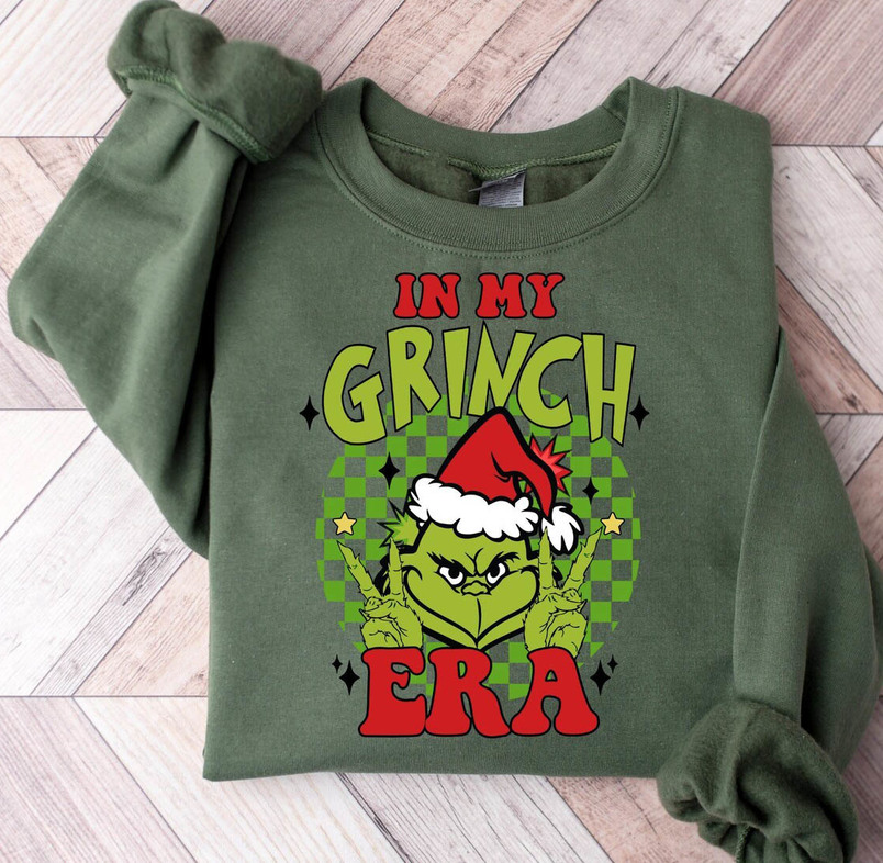 In My Grinch Era Funny Shirt, Sarcastic Grinch Christmas Short Sleeve Unisex T Shirt