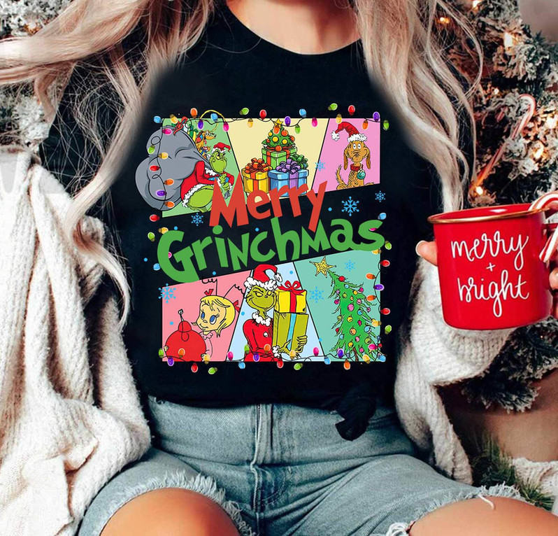 Merry Grinchmas Shirt, Funny Grinchmas Unisex Hoodie Long Sleeve