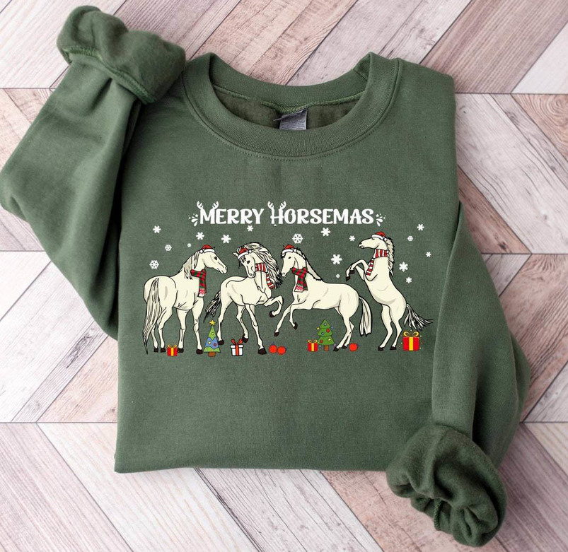 Christmas Horse Shirt, Funny Christmas Horse Sweater Unisex T Shirt