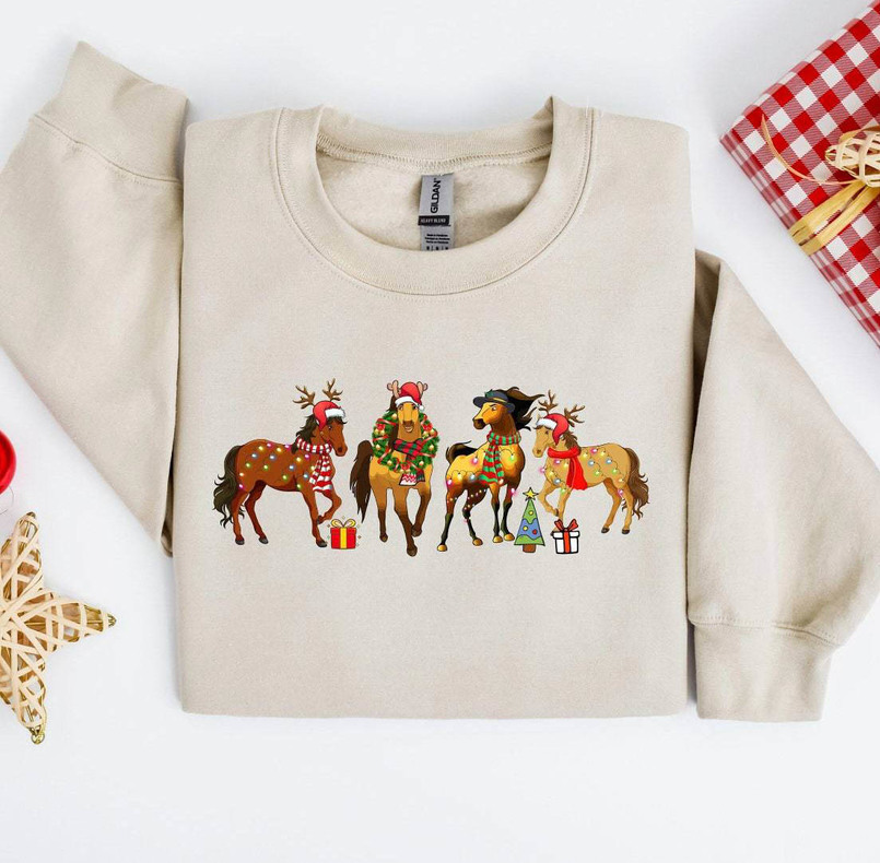 Christmas Horse Sweatshirt, Western Christmas Long Sleeve Unisex T Shirt
