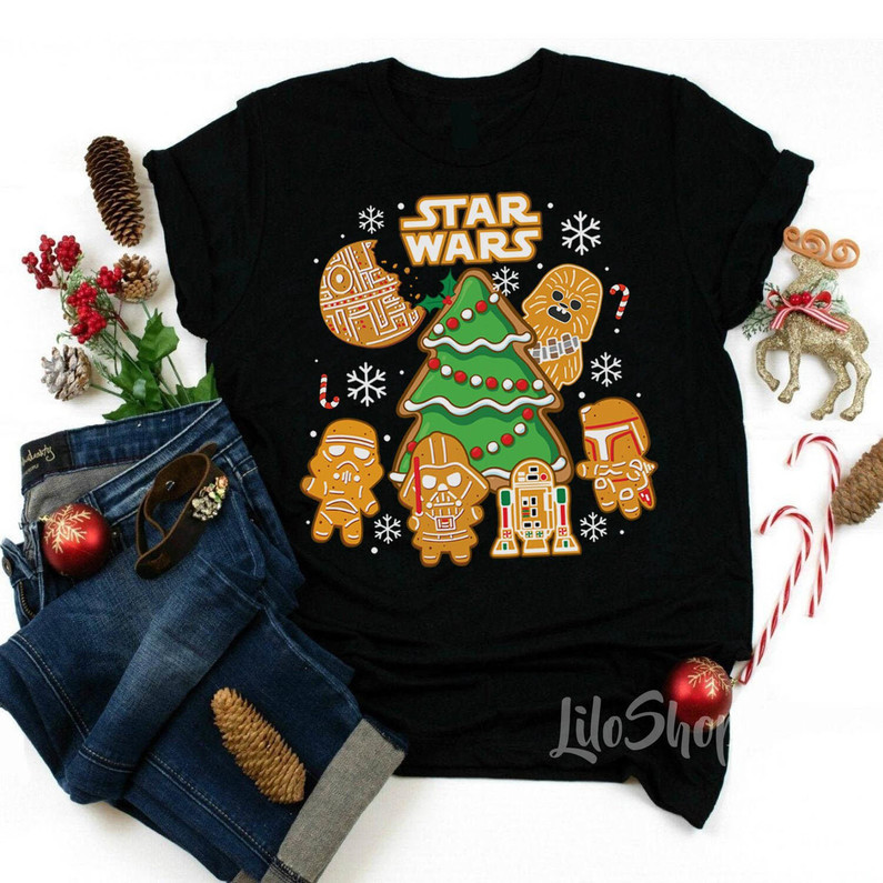 Star Wars Characters Xmas Shirt, Ginger Cookies Christmas Crewneck Unisex Hoodie