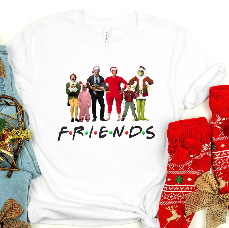 Christmas Friends Cute Shirt, Christmas Family Long Sleeve Unisex Hoodie