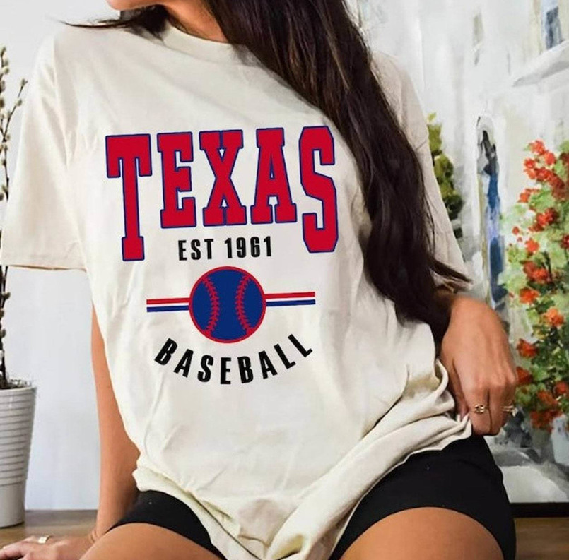 Texas Baseball Trendy Shirt, Vintage Design Crewneck Sweatshirt
