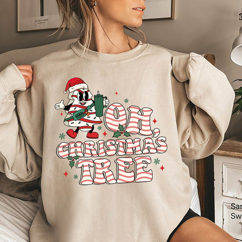 Christmas Tree Cake Shirt, Oh Christmas Tree Tee Tops Crewneck