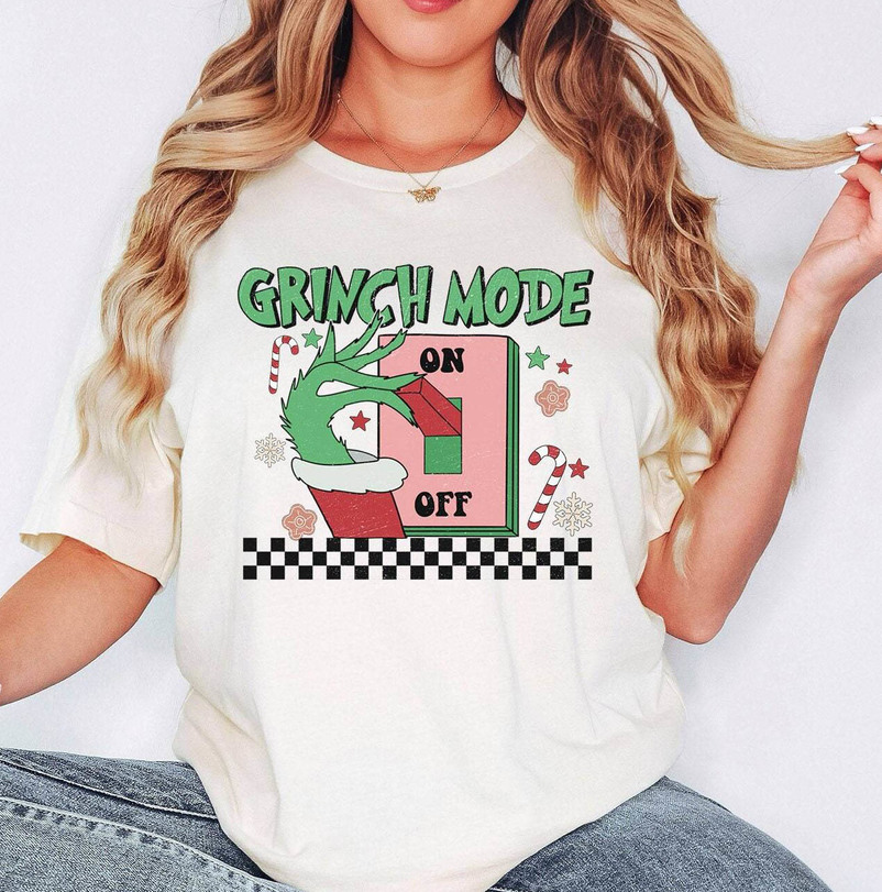 Grinch Mode On Disney Shirt, Family Christmas Party Unisex Hoodie Crewneck
