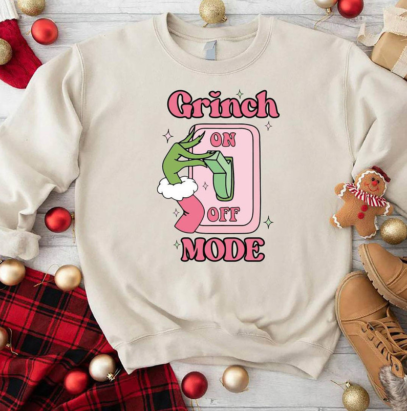 Grinch Mode On Shirt, Christmas Cute Crewneck Unisex T Shirt