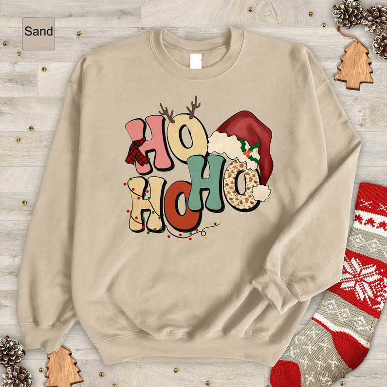 Ho Ho Ho Christmas Shirt, Christmas Holiday Short Sleeve Sweatshirt