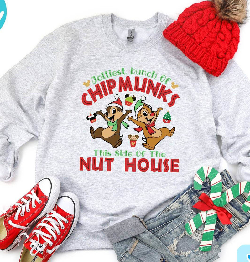 Chip And Dale Christmas Shirt, Bunch Of Chip Munks Short Sleeve Tee Tops