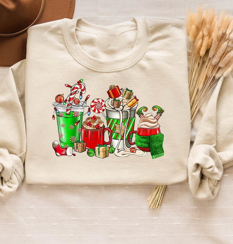 Christmas Coffee Shirt, Christmas Latte Short Sleeve Unisex T Shirt