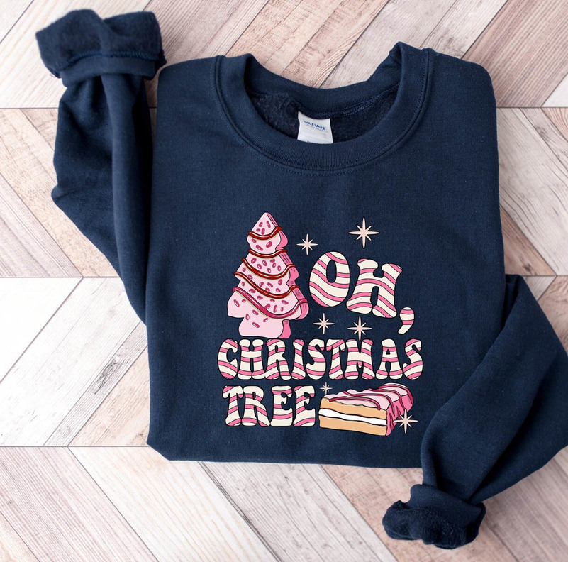 Christmas Tree Cake Shirt, Funny Christmas Tree Unisex Hoodie Crewneck