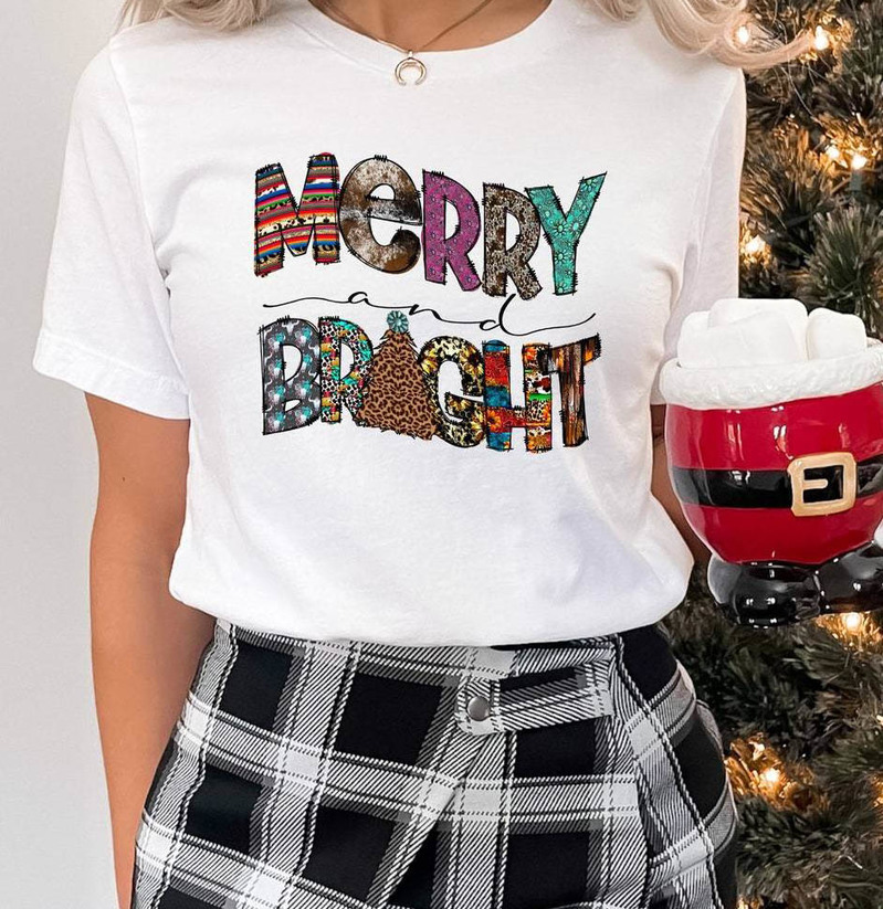 Merry And Bright Shirt, Christmas Funny Sweatshirt Crewneck