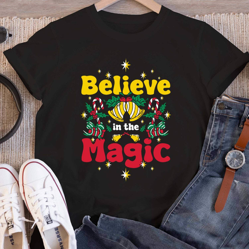 Believe In The Magic Of Christmas Shirt, Merry Christmas Short Sleeve Sweatshirt
