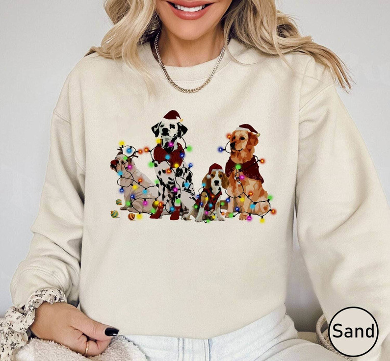Christmas Dogs Shirt, Cute Dog Christmas Sweater Short Sleeve
