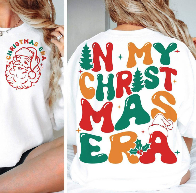 In My Christmas Era Groovy Shirt, Retro Christmas Unisex T Shirt Long Sleeve