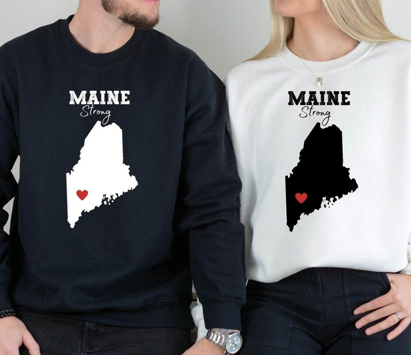 Pray For Maine Shirt, Support Maine Unisex Hoodie Crewneck Sweatshirt