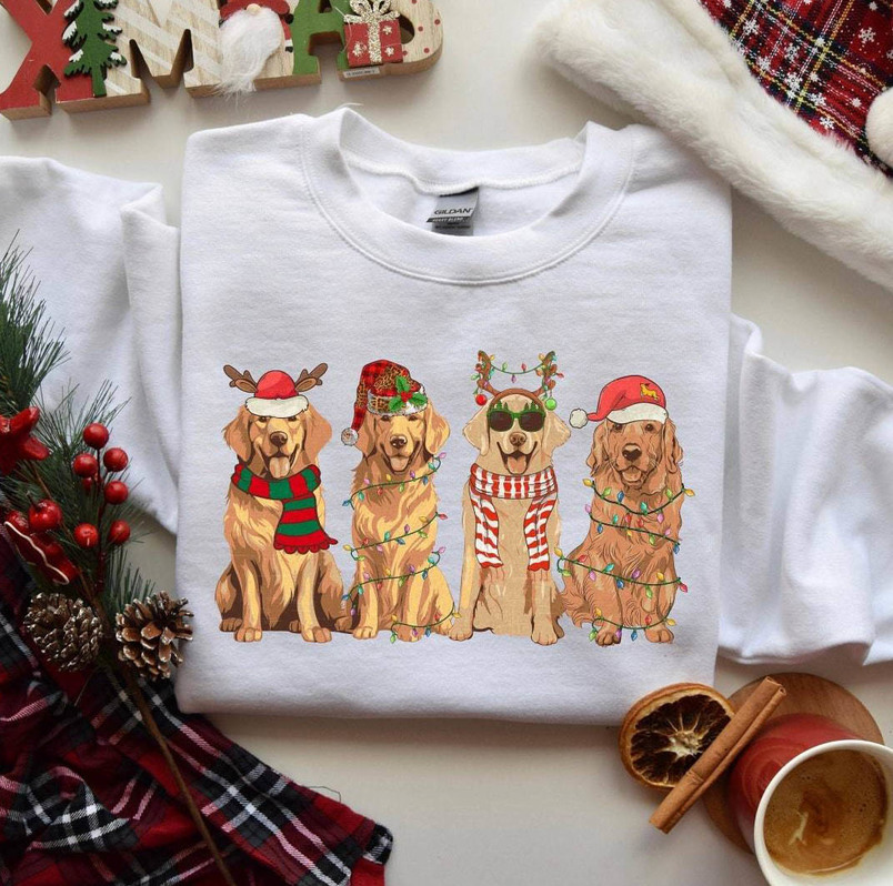 Christmas Dogs Shirt, Christmas Lights Dog Sweater Unisex T Shirt