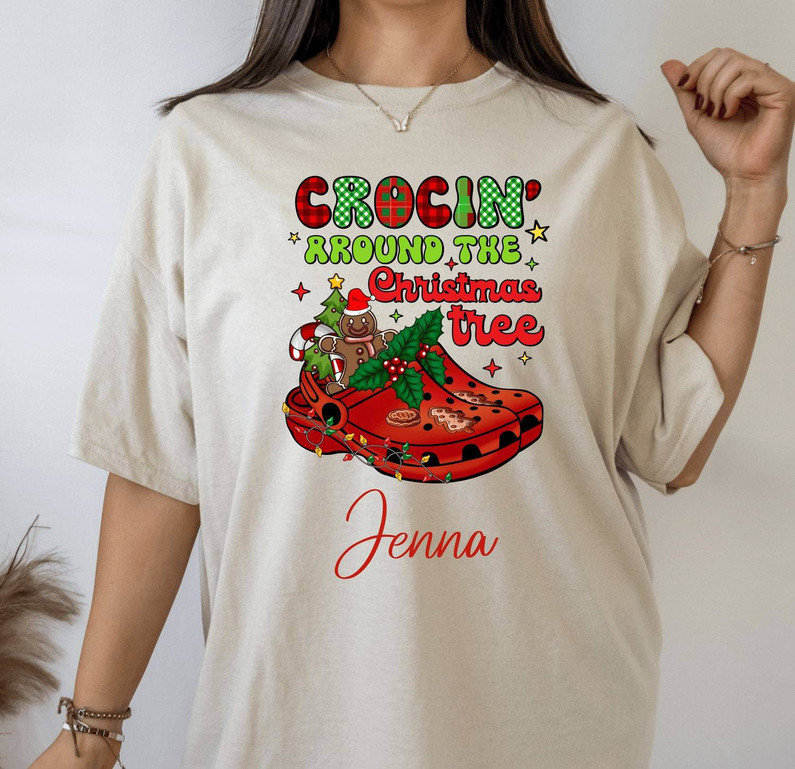 Crockin Around The Christmas Tree Retro Shirt, Vintage Design Unisex T Shirt Tee Tops