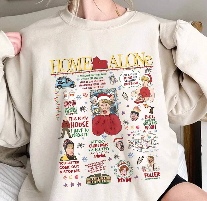 All The Home Alone Shirt, Christmas Movie Short Sleeve Sweatshirt