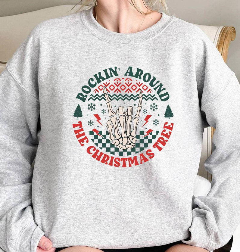 Rockin Around The Christmas Tree Shirt, Country Christmas Crewneck Sweatshirt
